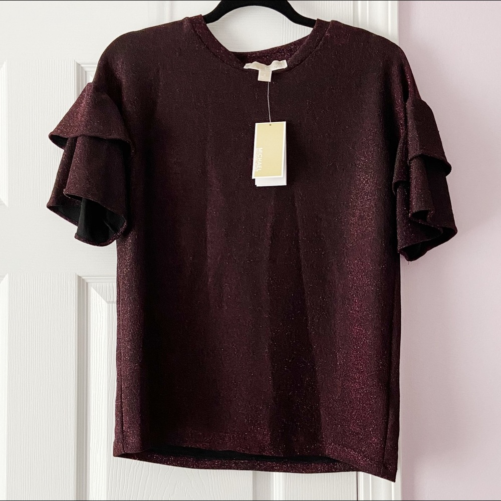 MICHAEL KORS Sparkly Purple Shirt Size Small